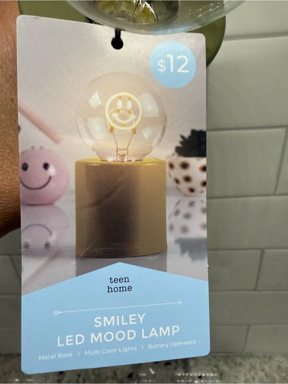 Smiley Face LED Mood Lamp w/Multi Color Light -NWT